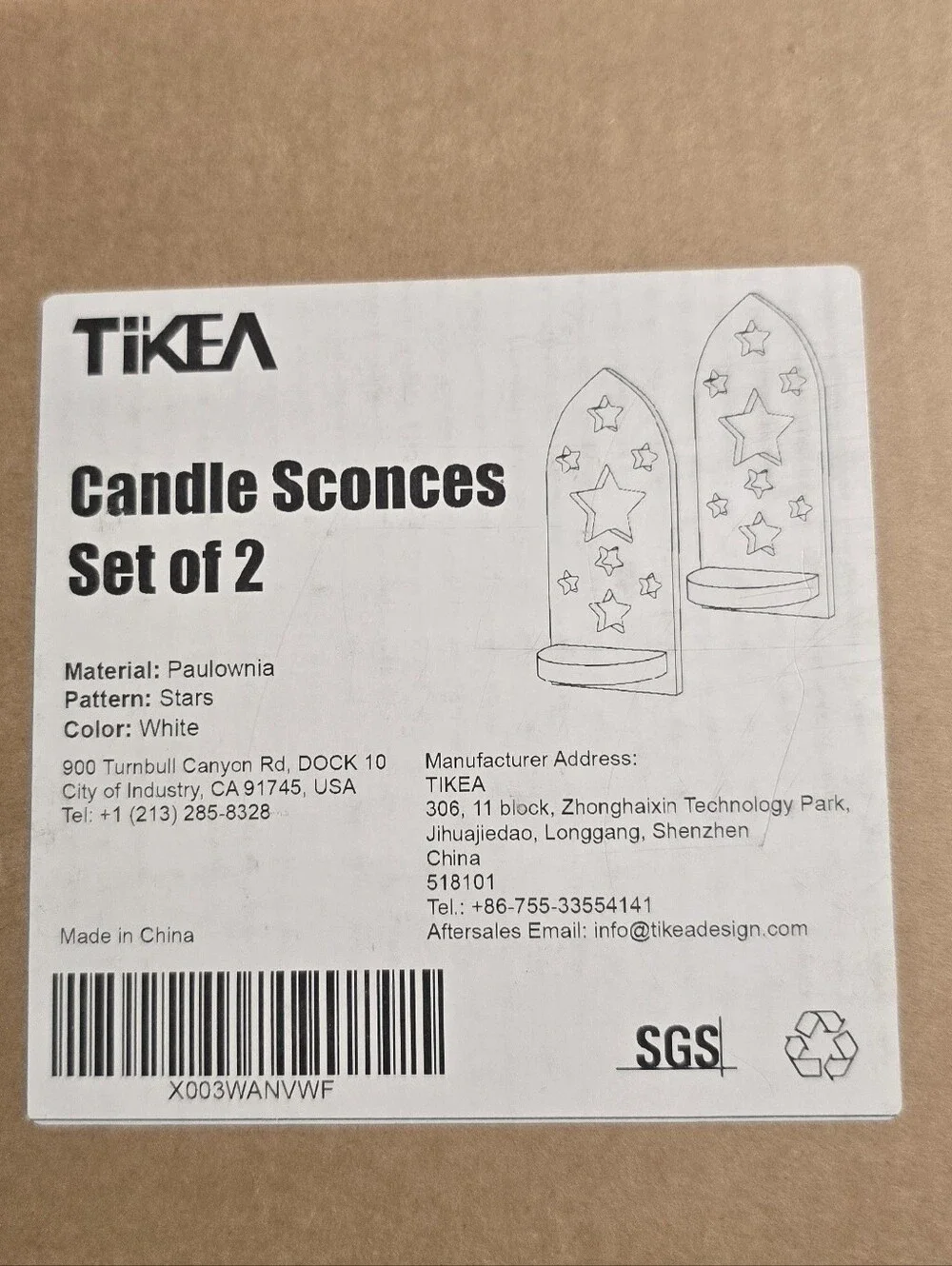 IKEA White Star Pattern Candle Sconces - Set of 2